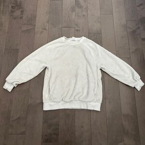 Like New Athleta Girl Size Medium/8-10 Cream Crewneck Sweatshirt